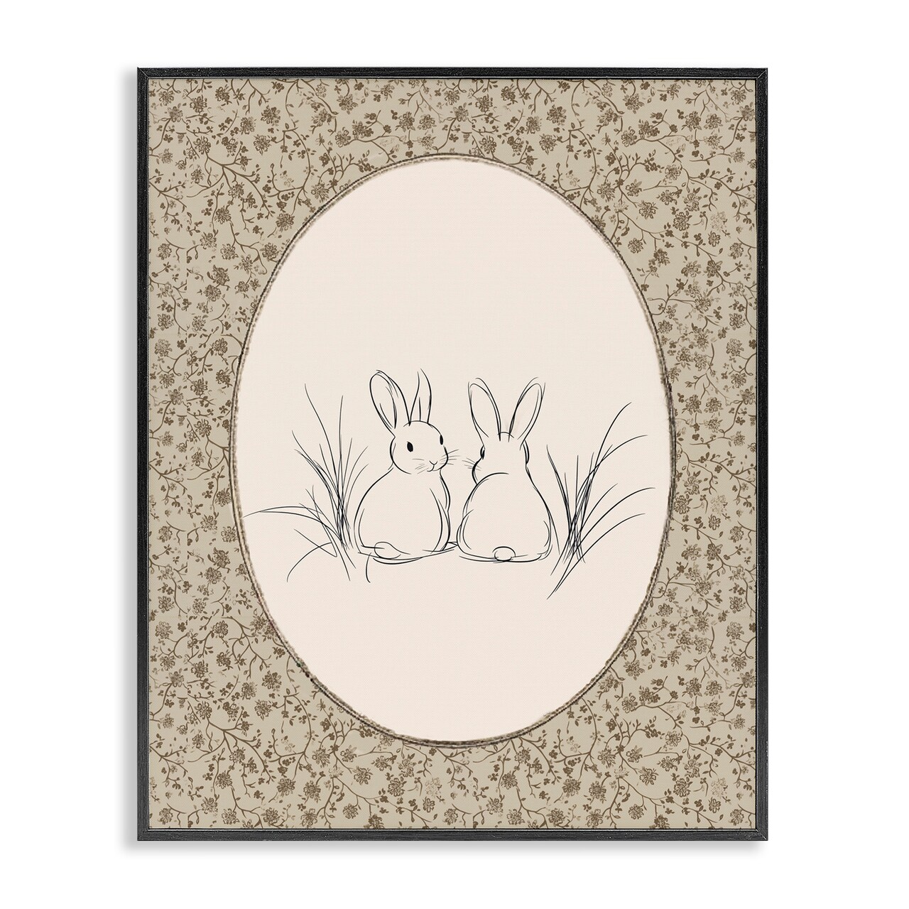 Stupell Industries Vintage Baby Bunnies Framed Giclee, design by Ramona Murdock